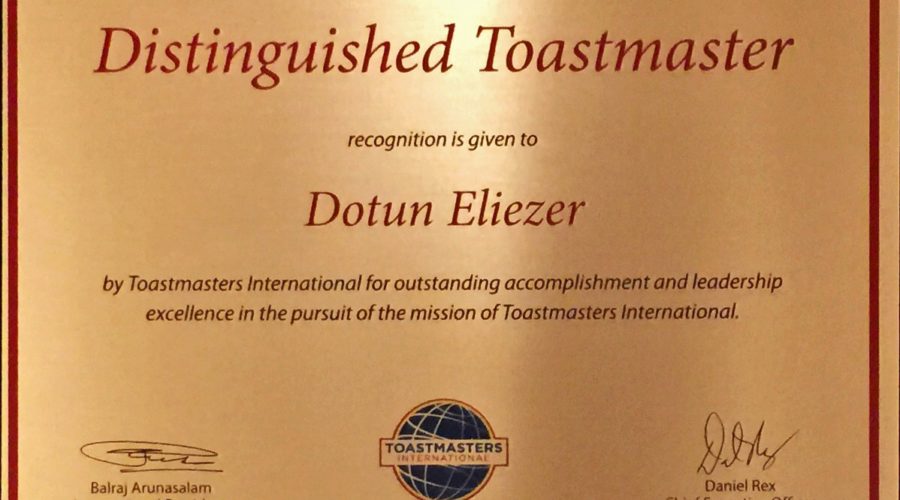 Another milestone on my Toastmasters journey with the Distinguished Toastmasters (DTM) Award
